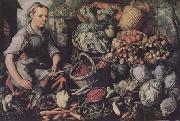 Joachim Beuckelaer Market Woman with Fruit,Vegetables and Poultry (mk14) Sweden oil painting artist